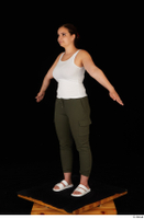  Sofia Lee casual dressed flip flops sandals standing sweatpants tank top trousers whole body 0010.jpg